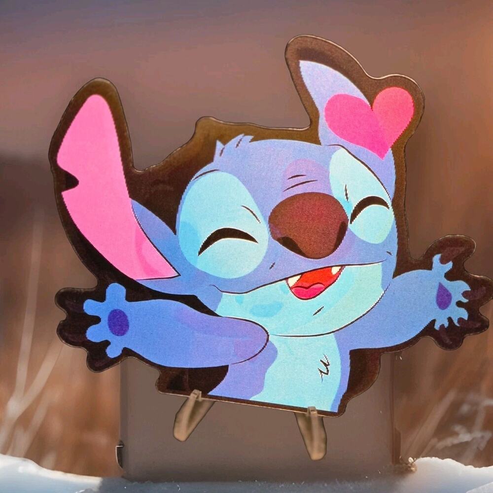 Stitch Cute Love Hug 3D Motion Lenticular Car Laptop Decal Sticker Peeker